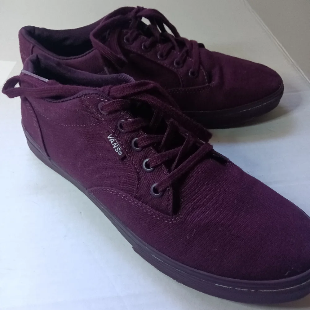 Vans Womens Monochrome Wine Canvas Lace-Up Sneakers Size 7.5 - Picture 5 of 9